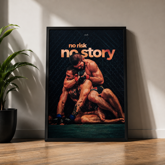 NO RISK, NO STORY – Fighter Mindset Poster